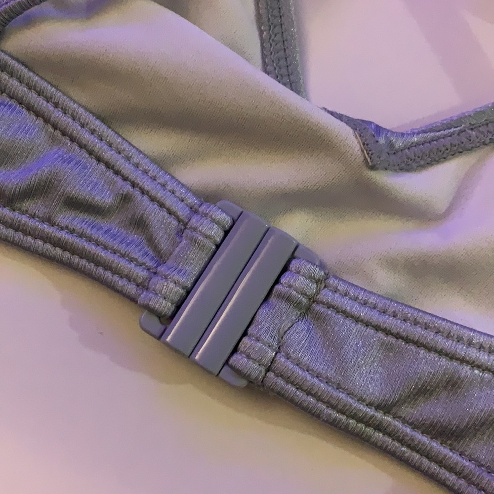 Silver Rouched Cup Bikini Top - Picture 5 of 8